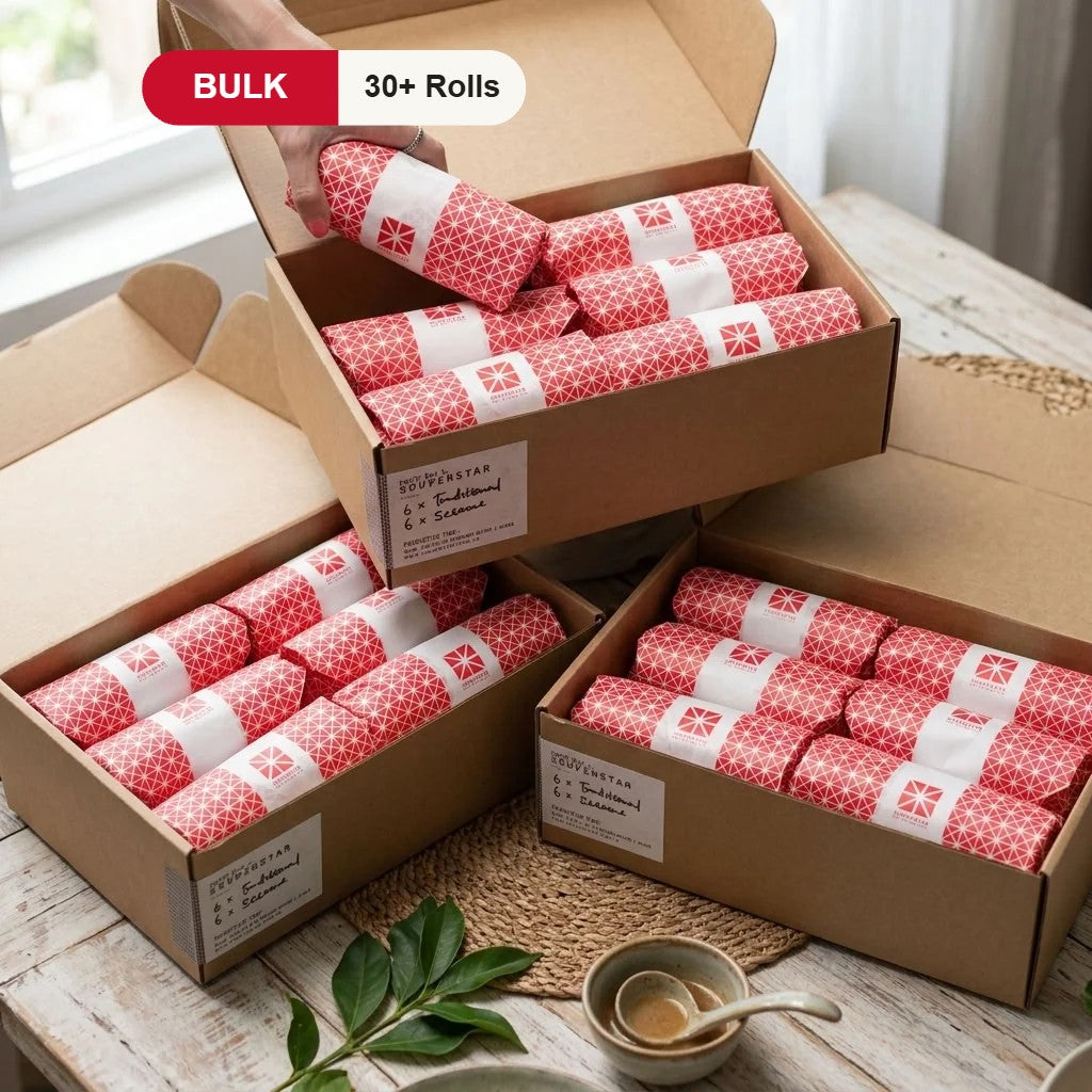 Bulk order of 30 or more Souperstar popiah rolls in delivery boxes