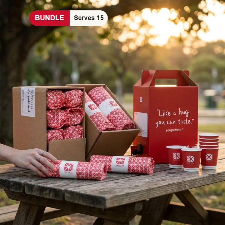 Party Pack for 15: a 3-litre jumbo soup and 15 popiah rolls